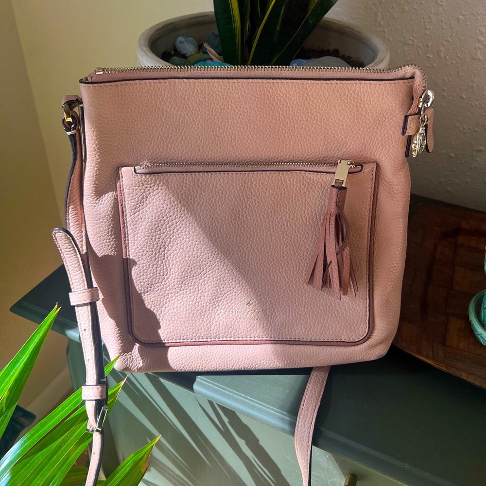 Kate Spade Leather Crossbody with tassel, Pink